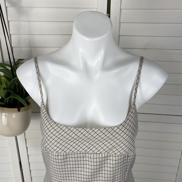 Princess Polly Alaysiah Mini Dress‎ Tan Check Spaghetti Strap AU 12 US Size 8 - Picture 3 of 11